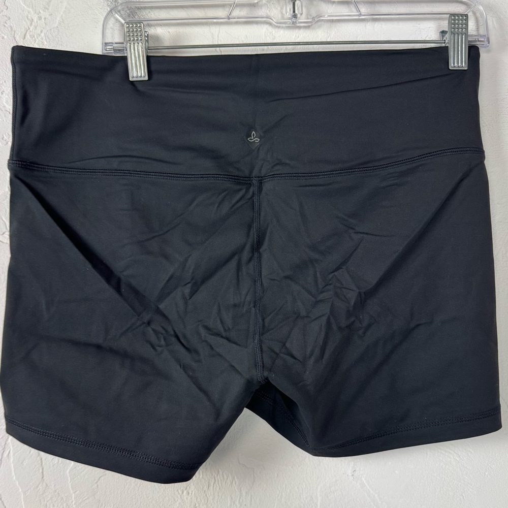 Prana Shorts Biker Yoga‎ Layna Solid Black Pull On Workout Athletic Stretchy - Picture 2 of 7